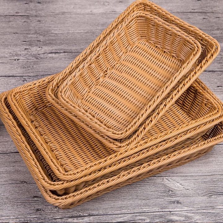 Unisex Rectangular Rattan Serving Basket Kalsten