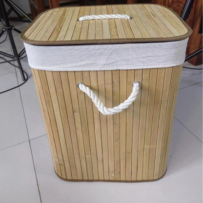 Laundry basket made of natural bamboo by Acalora