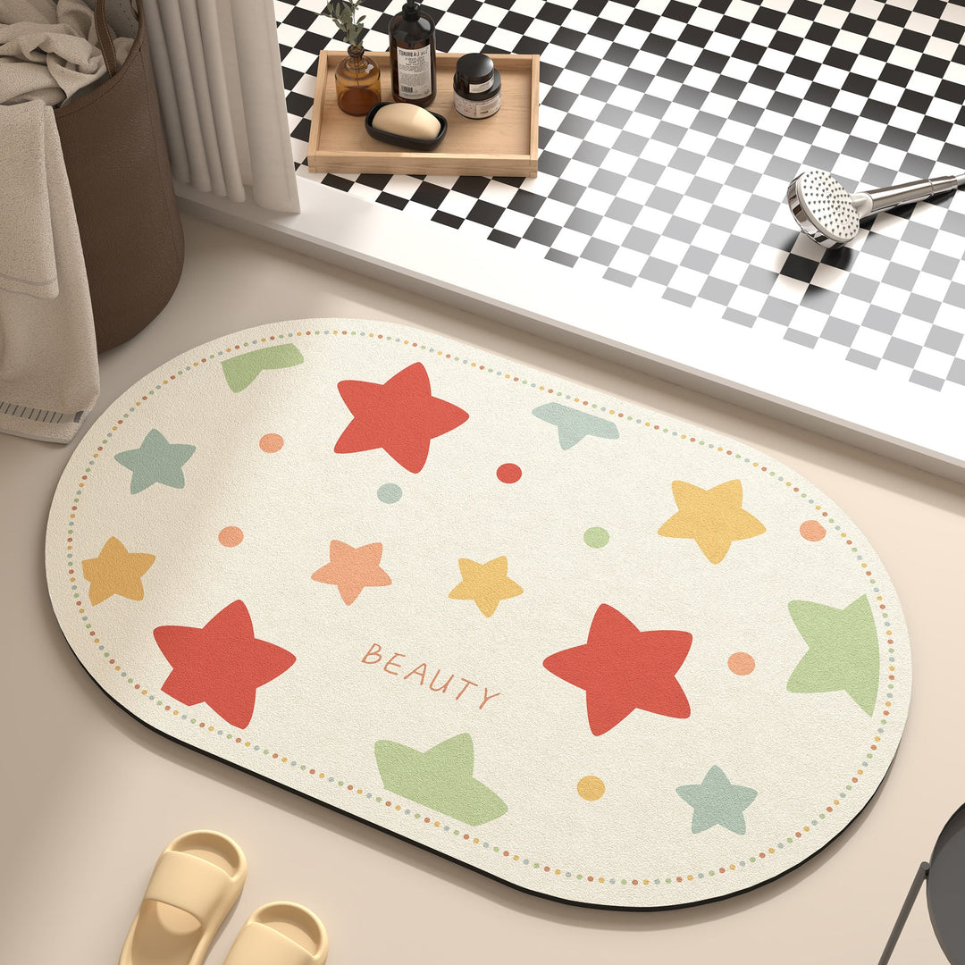 Playful Cartoon Dog-Themed Bath Mat Kalsten