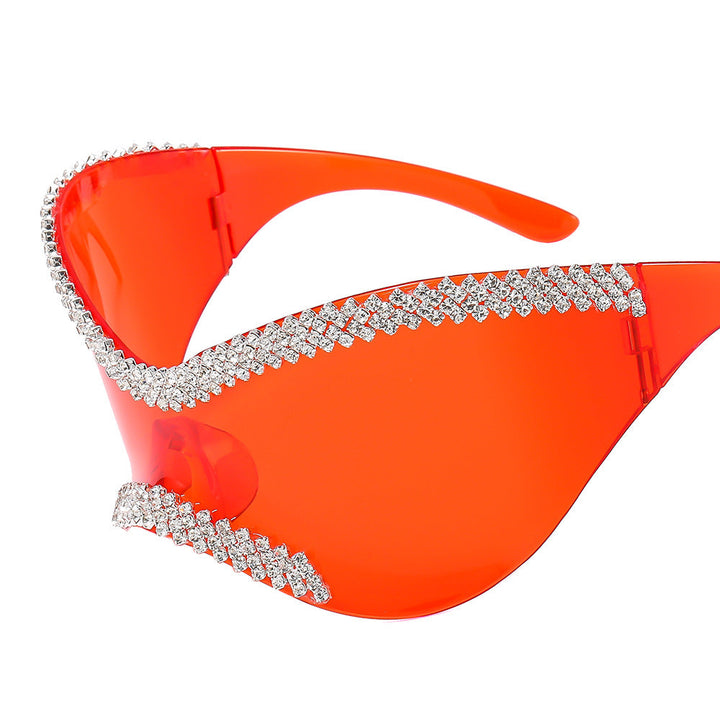 Women's Glamorous High-Gloss Sunglasses with Crystal Frame Kalsten