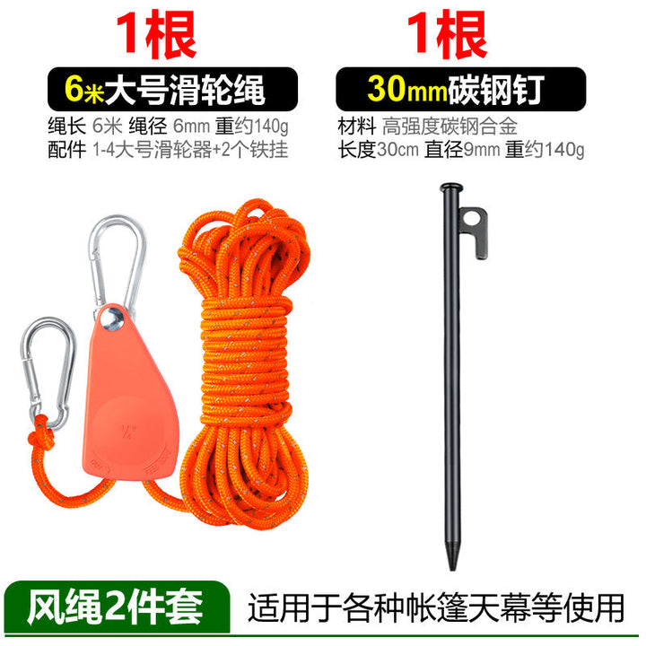 Pull rope with carabiner and tent ring Kalsten