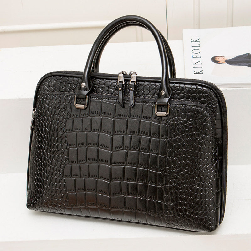 Elegant Laptop Briefcase in Crocodile Look Kalsten