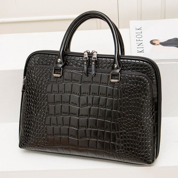 Elegant Laptop Briefcase in Crocodile Look Kalsten
