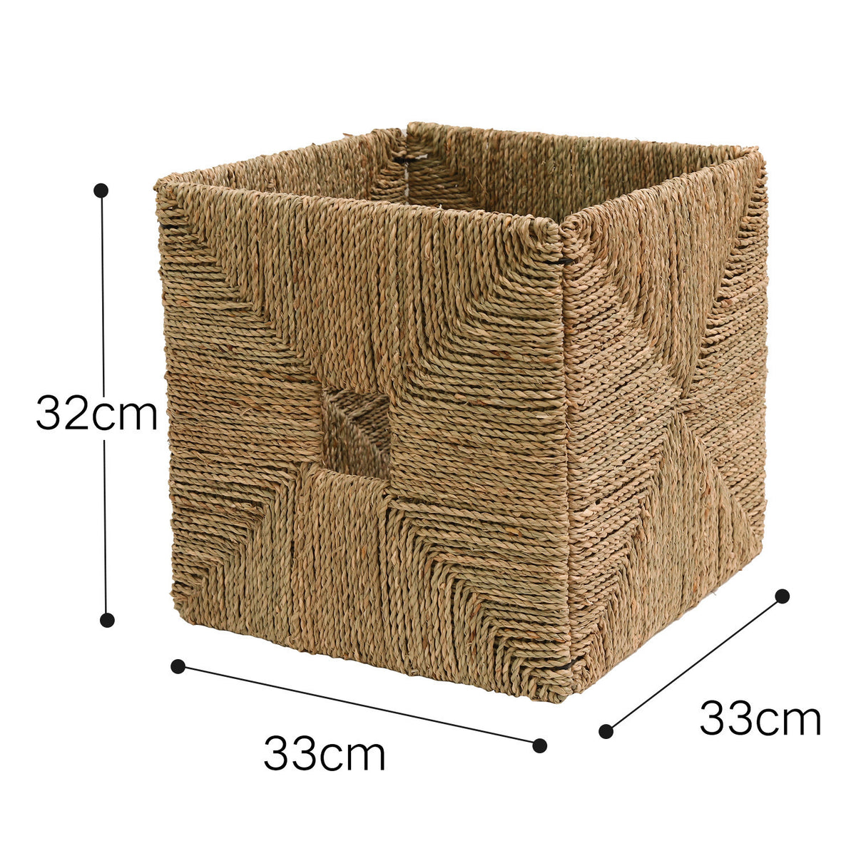 Rectangular storage basket with handwoven design Acalora
