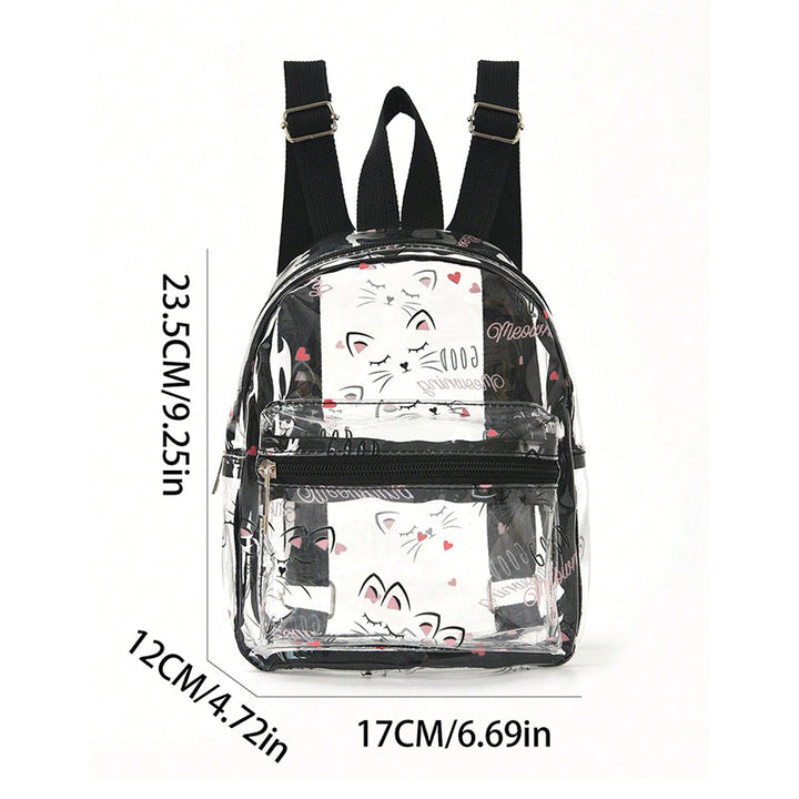 Women's Transparent Backpack with Cat Design Kalsten