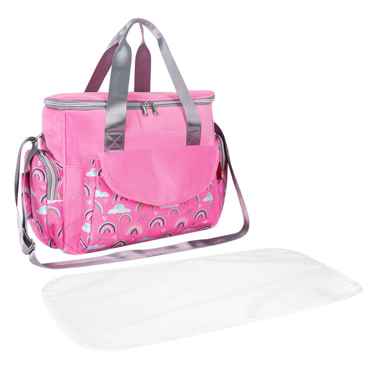 Diaper bag with organized compartments and removable changing mat Kalsten