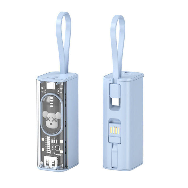 Portable power bank with integrated charging concept and practical carrying strap Kalsten
