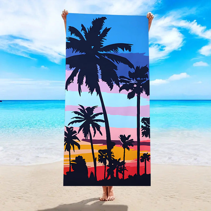 Beach towel with tropical palm leaf pattern Kalsten