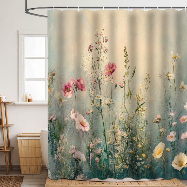 Floral Patterned Bathroom Shower Curtain Kalsten