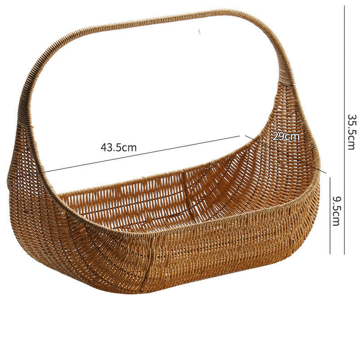 Handcrafted Natural Wicker Carry Basket Kalsten