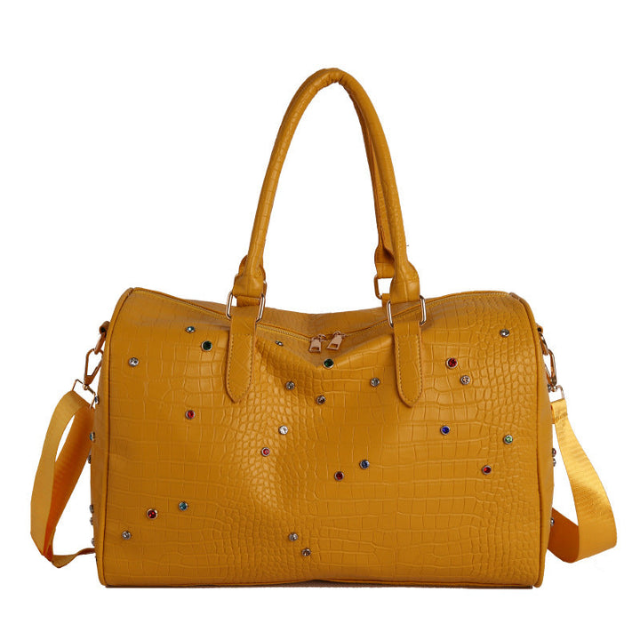 Elegant Handbag with Luxurious Crocodile Pattern and Colorful Applications Kalsten