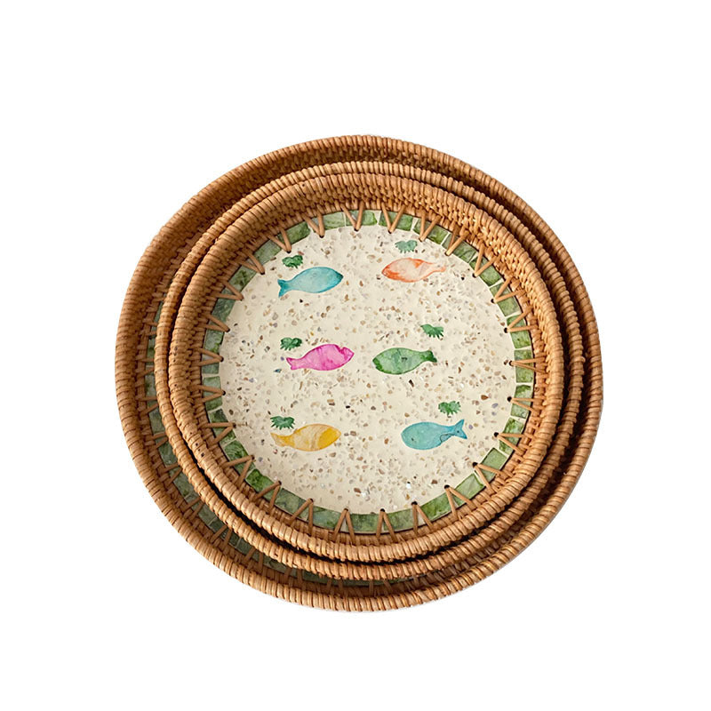 Women's Round Mosaic Serving Platter Kalsten
