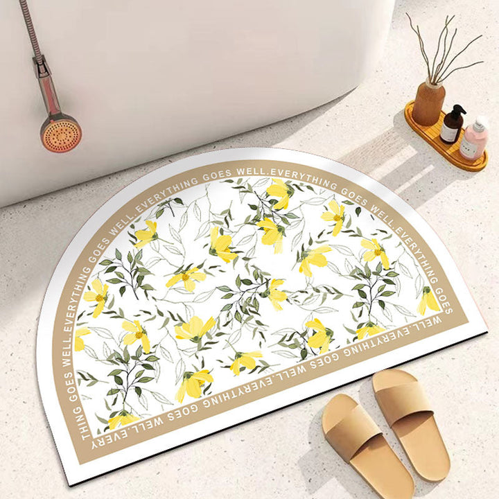 Decorative Half-Circle Bath Mat Kalsten