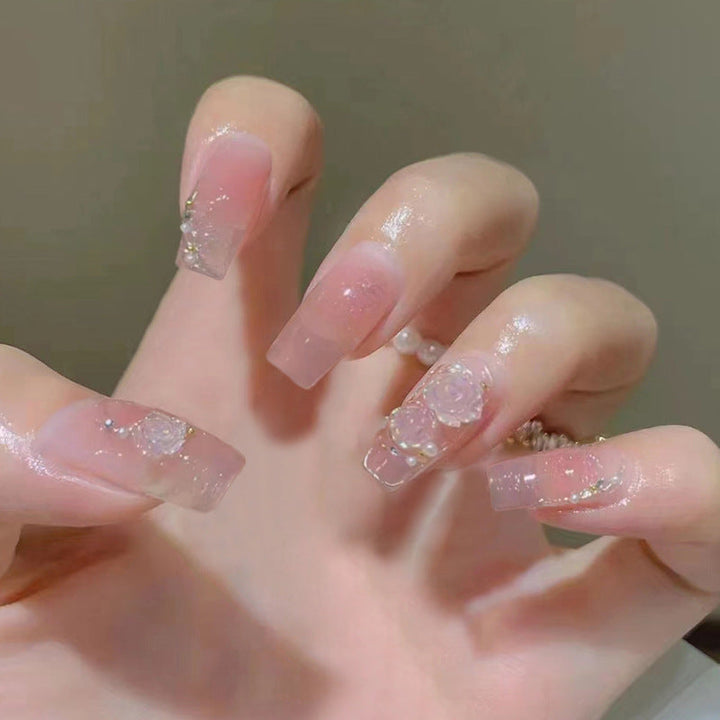 Stylish heart and ombre design artificial nails Kalsten