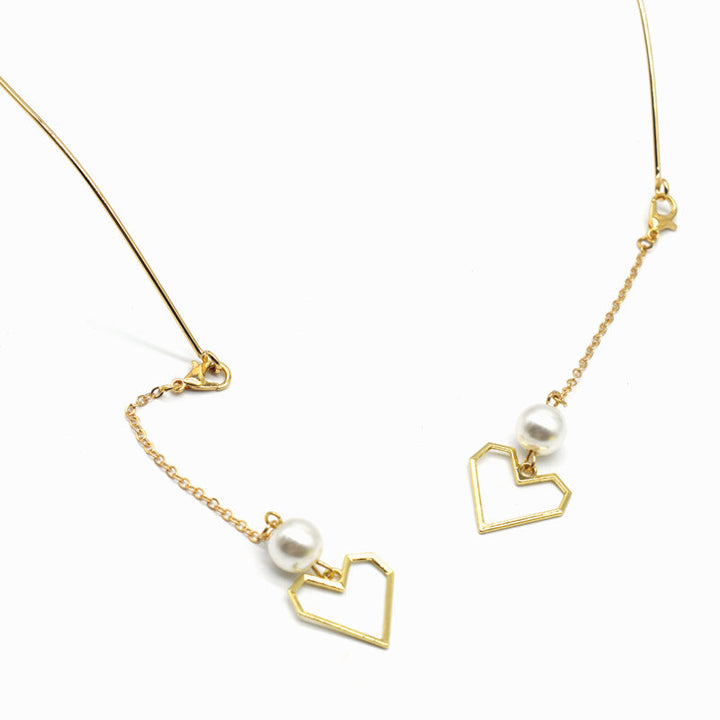 Heart-Shaped Geometric Elegance Eyewear Chain Kalsten