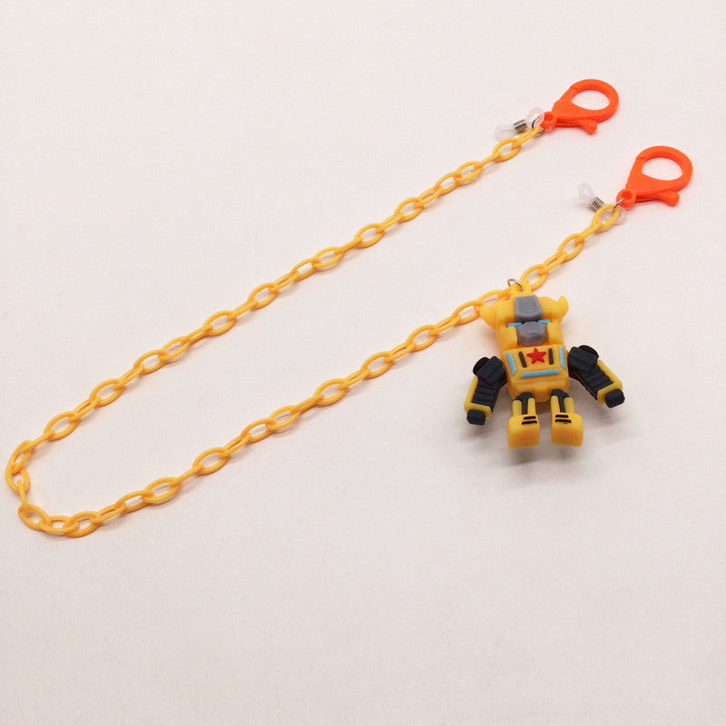 Playful glasses holder chain with robot motif Kalsten