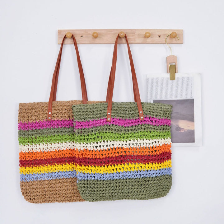 Braided tote bag with colorful gradient Kalsten