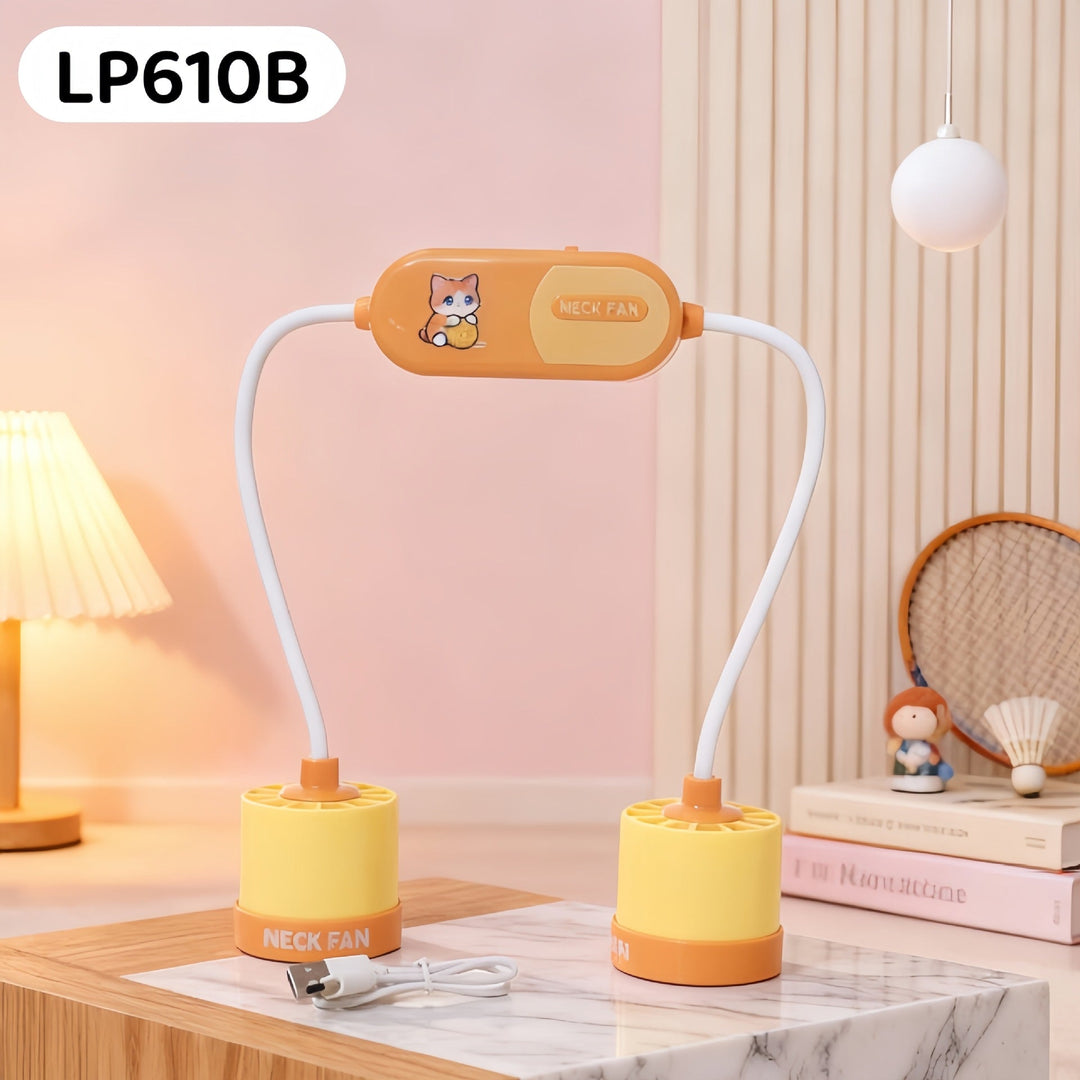 Women Portable Neck Fan with Flexible Hose and USB Port Kalsten