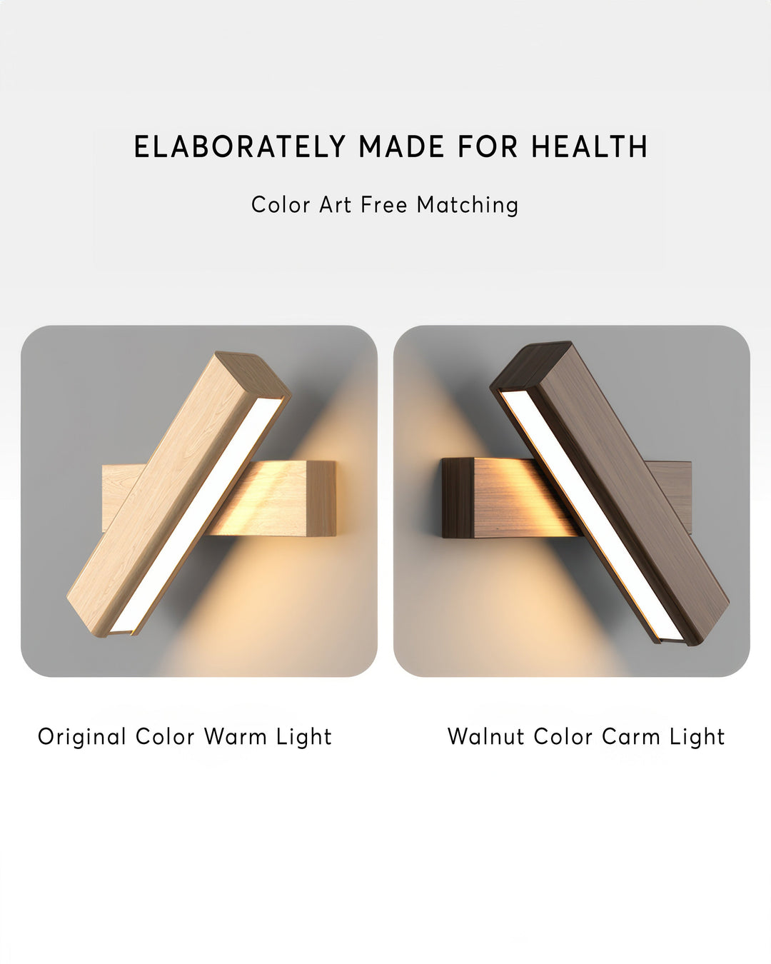 Kalsten | Rotatable wall lamp with Nordic wood grain