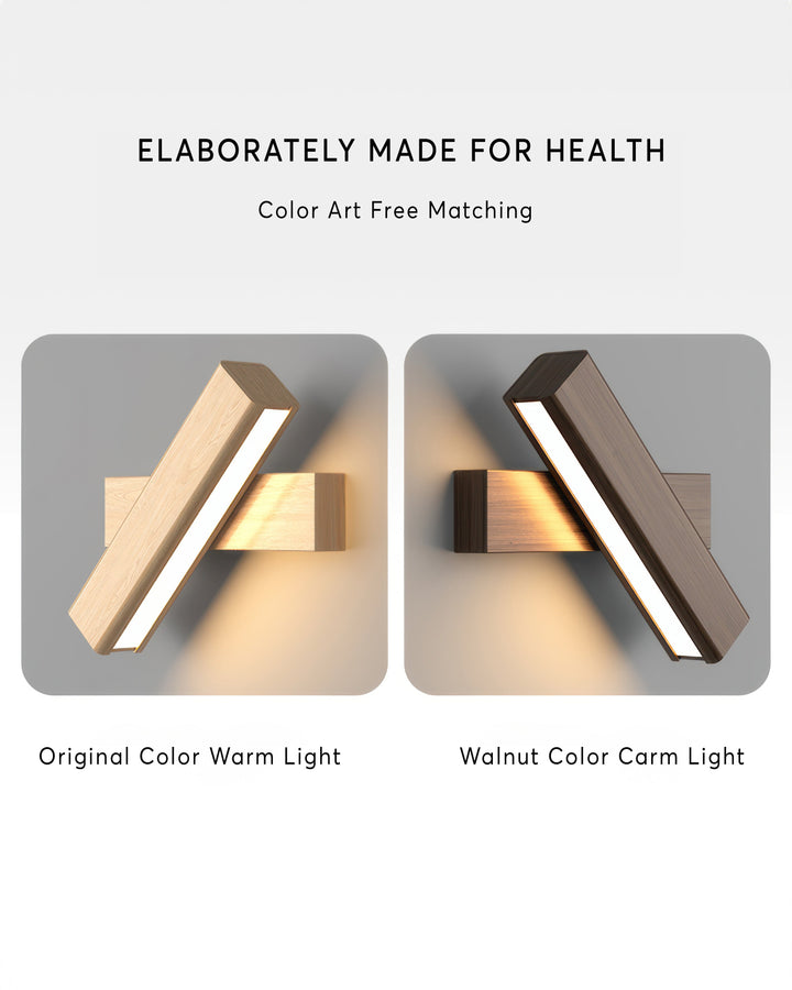 Kalsten | Rotatable wall lamp with Nordic wood grain