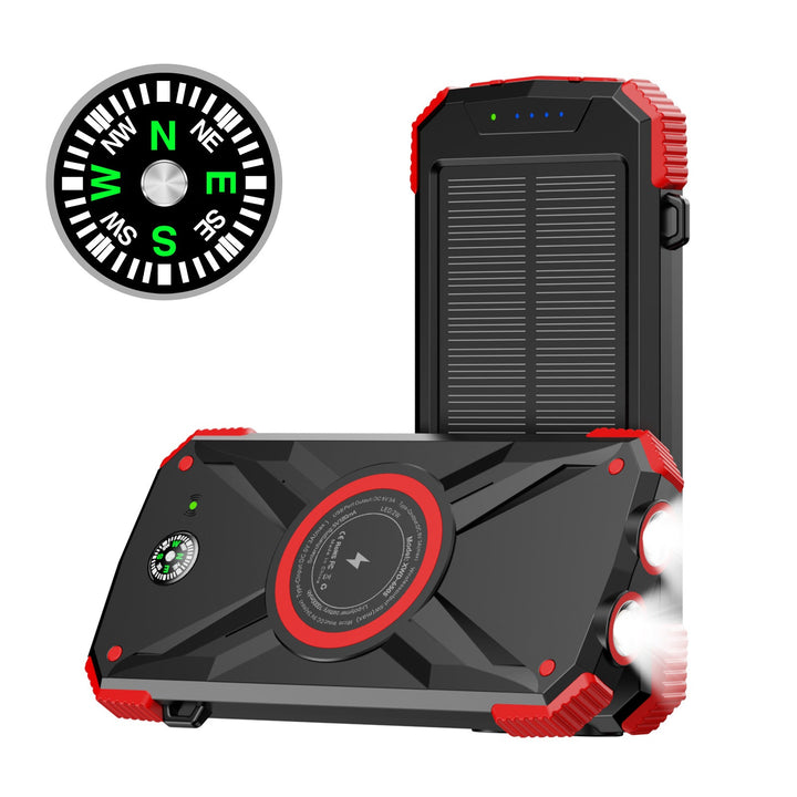 Solar-powered power bank with integrated compass and LED light Kalsten