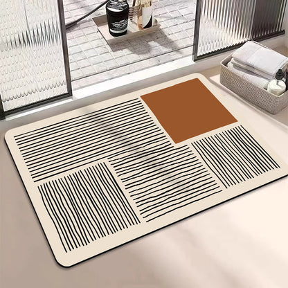 Abstract Geometric Design Bath Mat Acalora