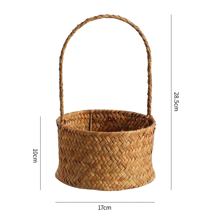 Handwoven Natural Fiber Carrying Basket Kalsten