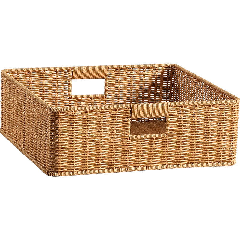 Handwoven Rectangular Storage Basket with Cut-Out Handles Kalsten