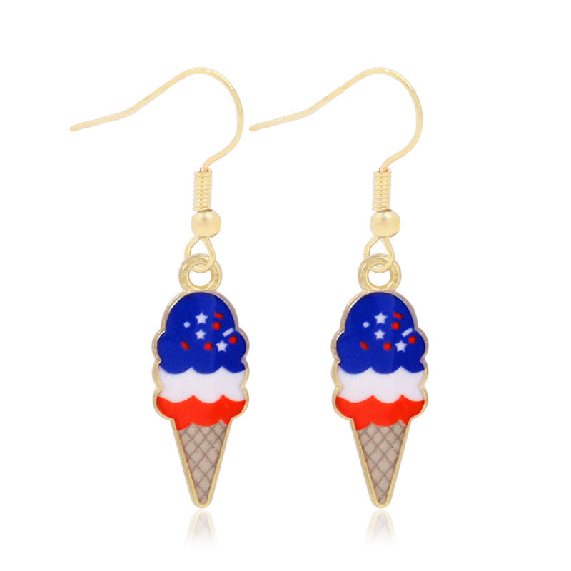 Women's long multi-layer star drop earrings with crystal embellishments and rhodium-plated alloy Kalsten