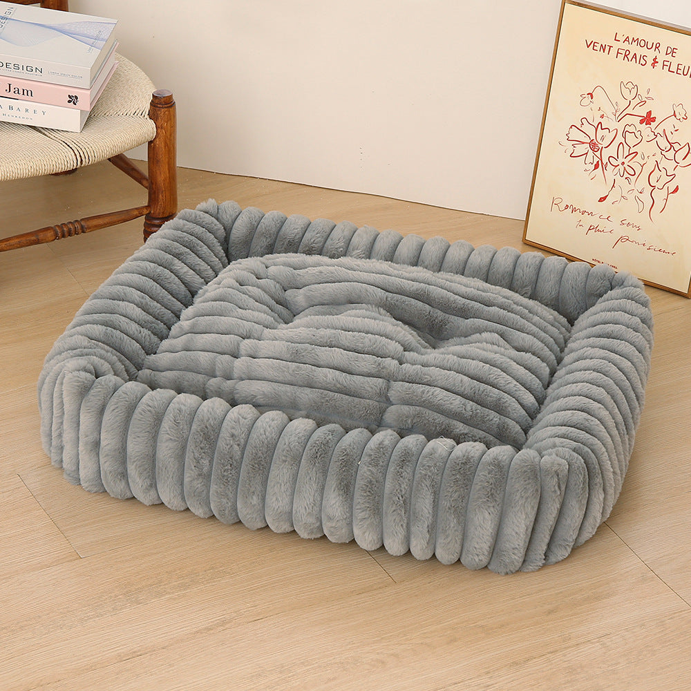 Women Plush Pet Bed with High Edge Kalsten