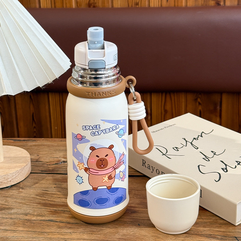 Women's insulated drinking bottle with animal design and practical carrying strap Kalsten