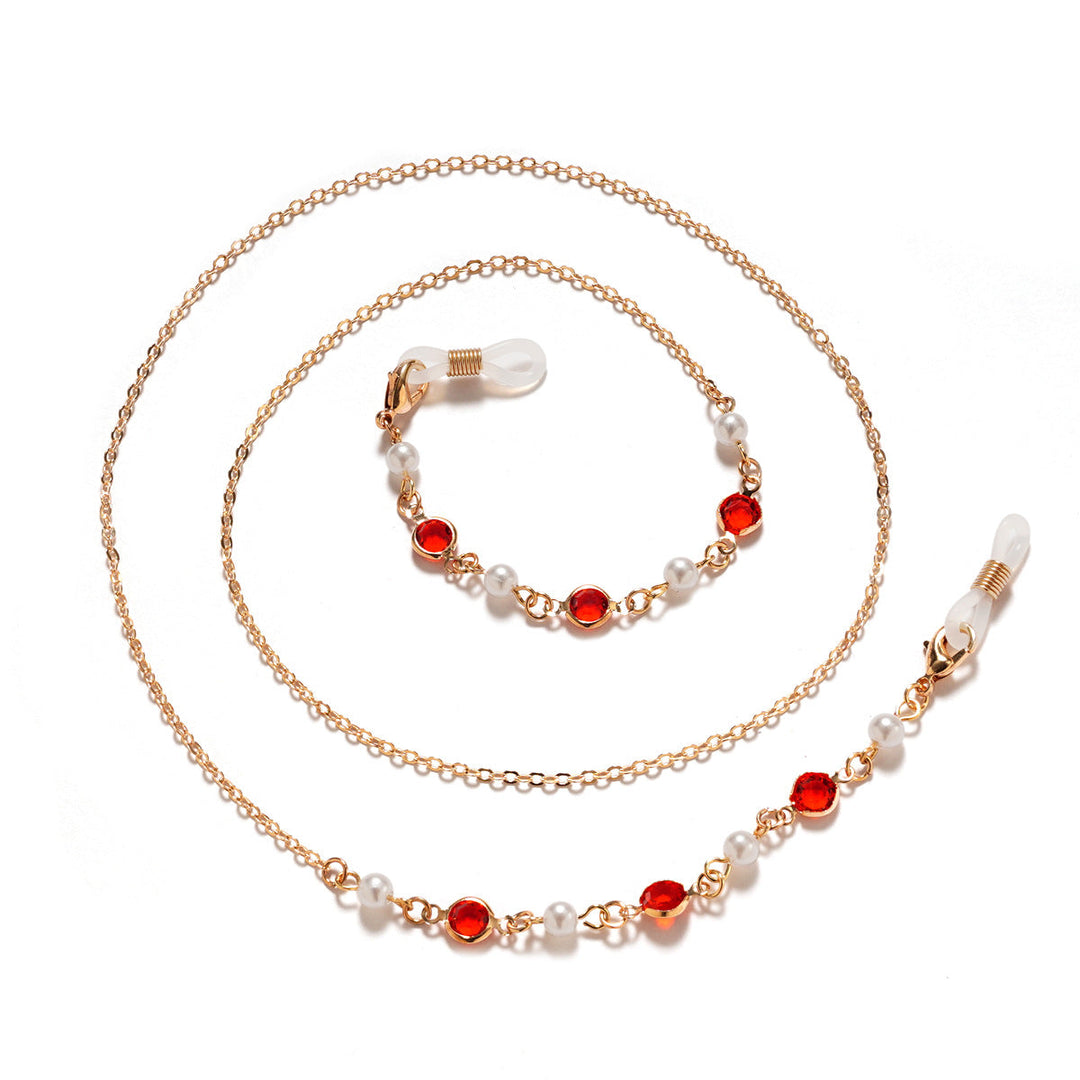 Elegant Pearl and Amethyst Eyewear Chain kalsten