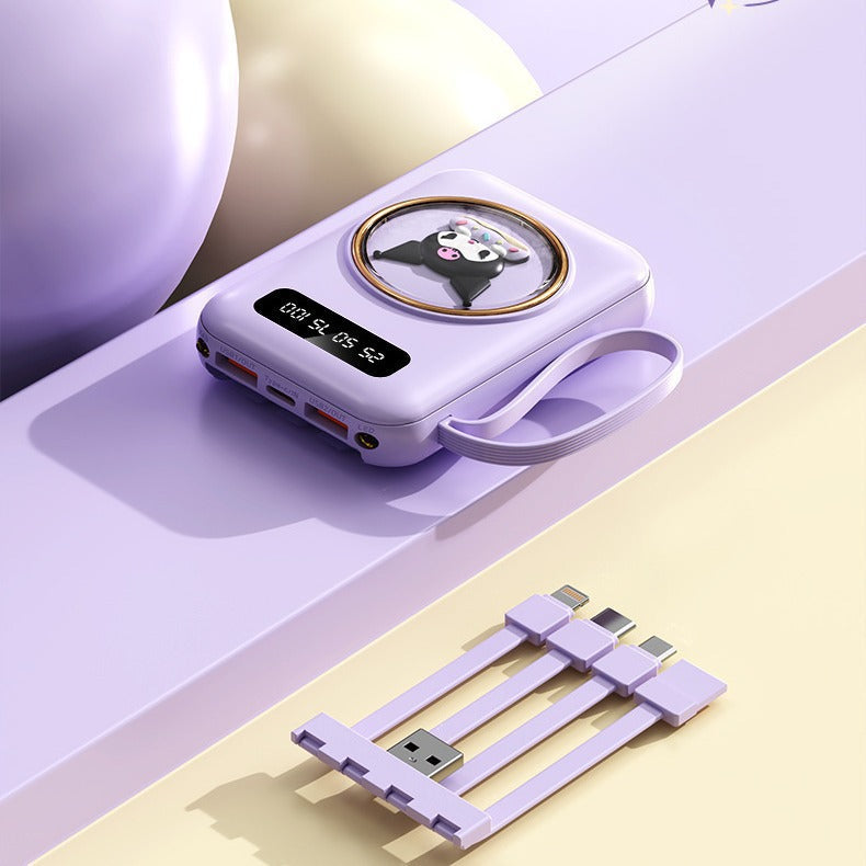 Funny power bank with integrated charging cables Kalsten