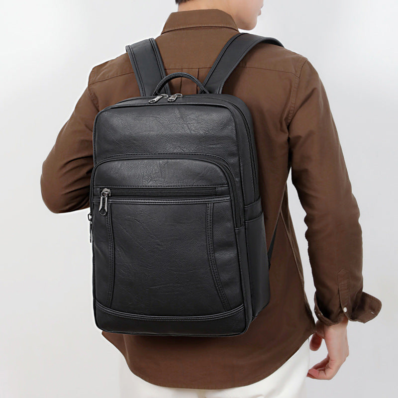 Elegant Backpack Made of Faux Leather with Multiple Compartments Kalsten