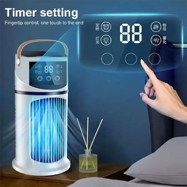 Unisex one size portable tower evaporative air cooler with LED touch display programmable thermostat and ergonomic carrying handle Kalsten