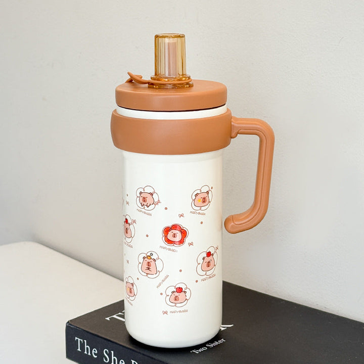 Insulated drinking bottle with integrated straw Kalsten