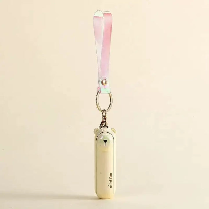 Unisex One Size Rechargeable Keychain Handheld Mini Fan with Wrist Strap and Novel Frog Charm Kalsten