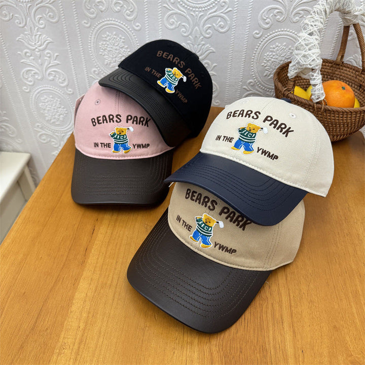 Unisex Embroidered Playful Bear-Themed Cap Kalsten