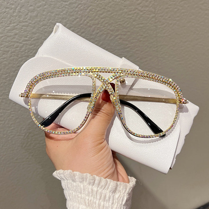 Women's Glamorous oversized Sunglasses with sparkling Crystal frame Kalsten
