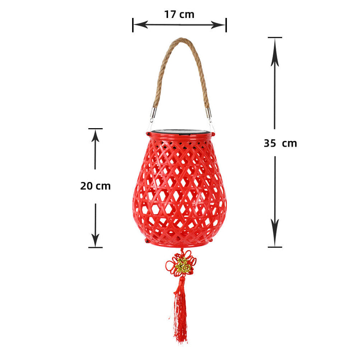 Decorative Woven Lantern With Rope Handle Kalsten
