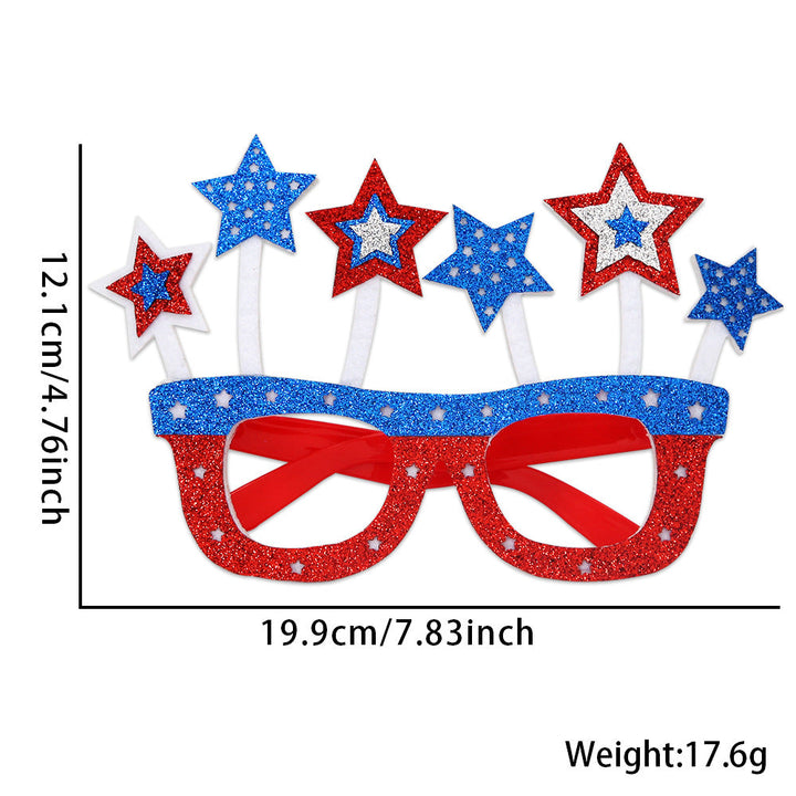 Unisex nan patriotic glitter novelty party glasses with USA letter topper Kalsten