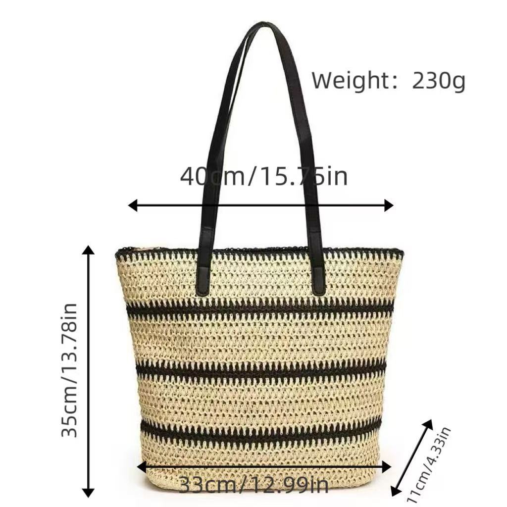 Beach bag with modern stripes and robust carrying straps Kalsten