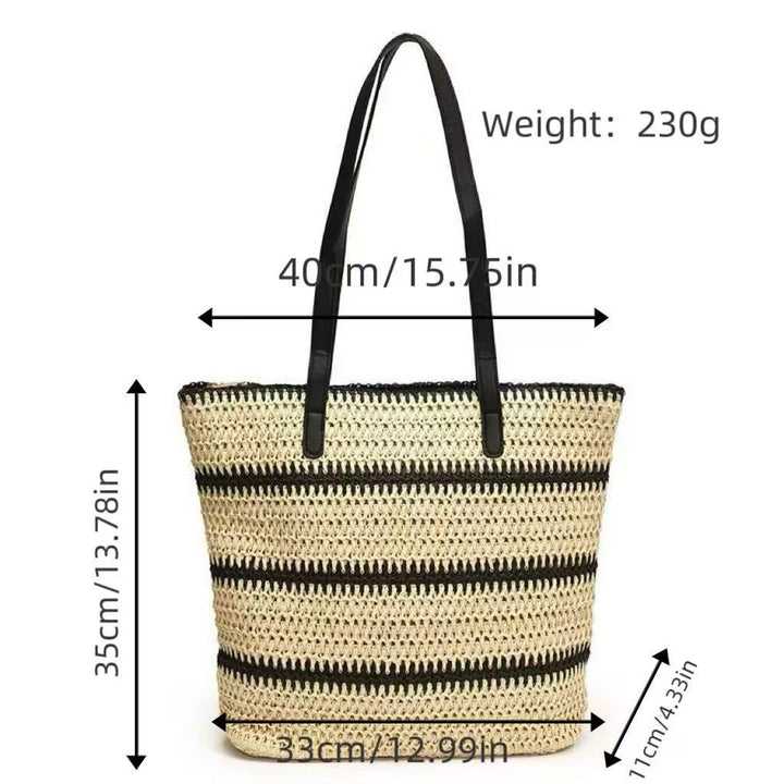 Beach bag with modern stripes and robust carrying straps Kalsten