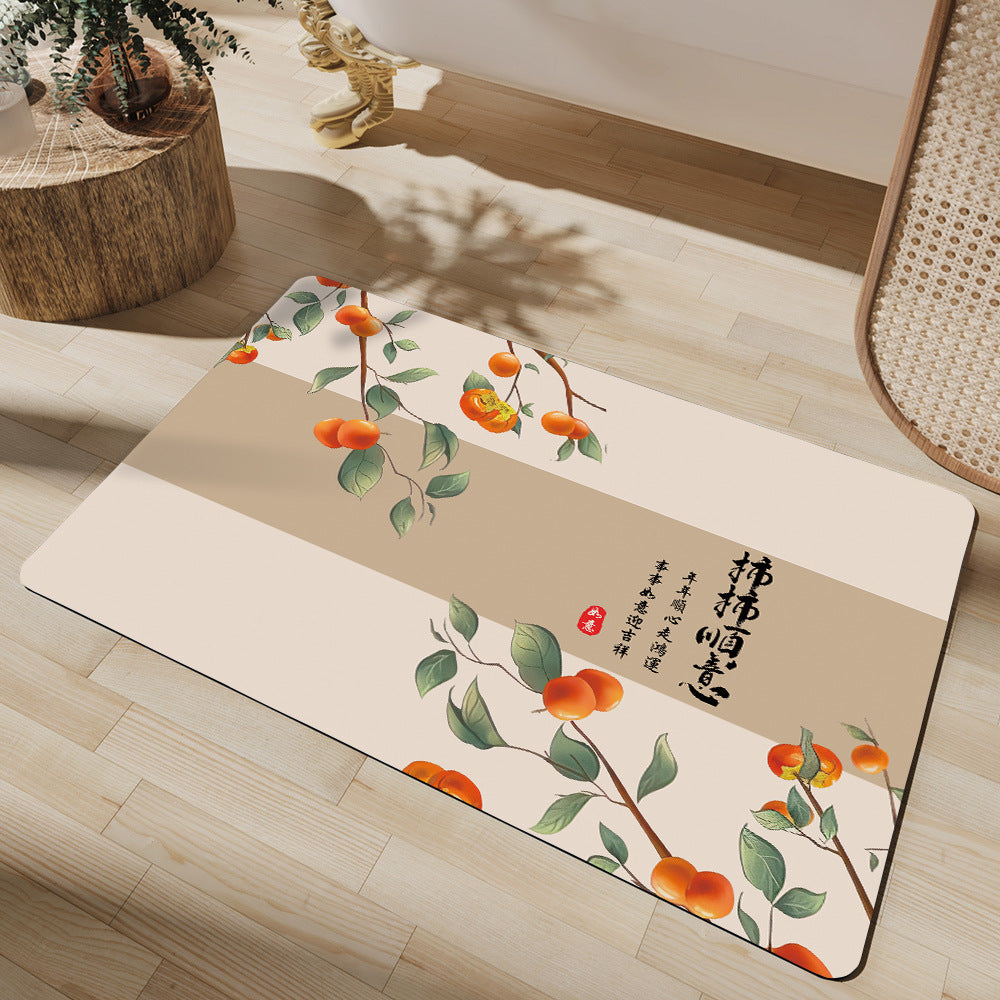Artistic Floral Bath Mat Acalora