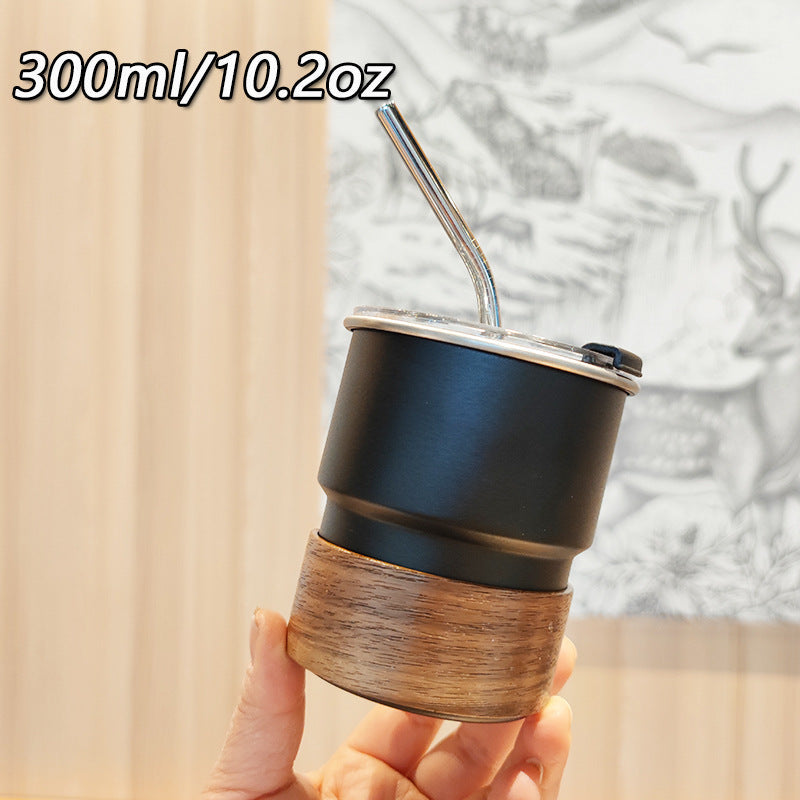 Ladies stylish stainless steel drinking cups with wood application Kalsten