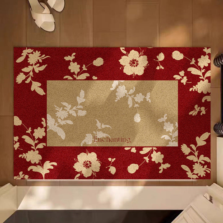 Elegant Floral-Patterned Entryway Mat