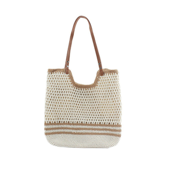 Handcrafted designer beach bag with sturdy leather handles Kalsten