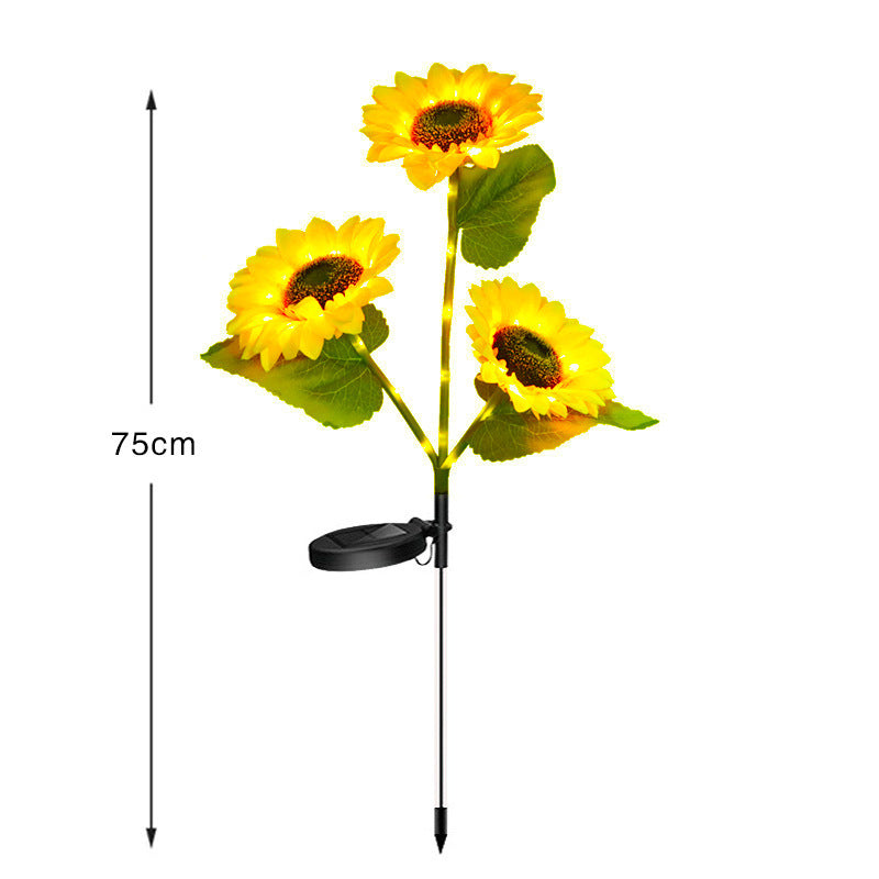 Solar-Powered Outdoor Garden Stake Lights With Realistic Sunflower Blooms And Waterproof Solar Controller Kalsten