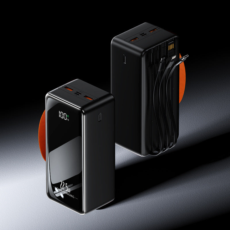 Portable power bank with integrated charging cables and digital display Kalsten