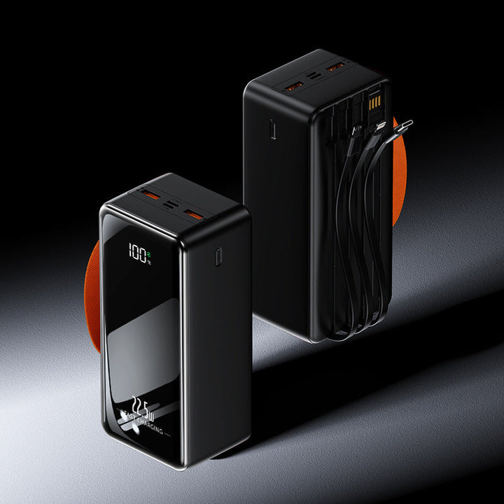 Portable power bank with integrated charging cables and digital display Kalsten
